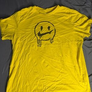 Nike Yellow Tee with Black Dripping Smiley